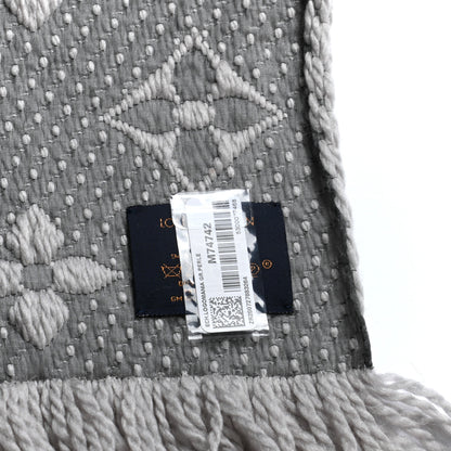 Louis Vuitton Wool Silk Logomania Scarf Pearl Grey 3 of 4