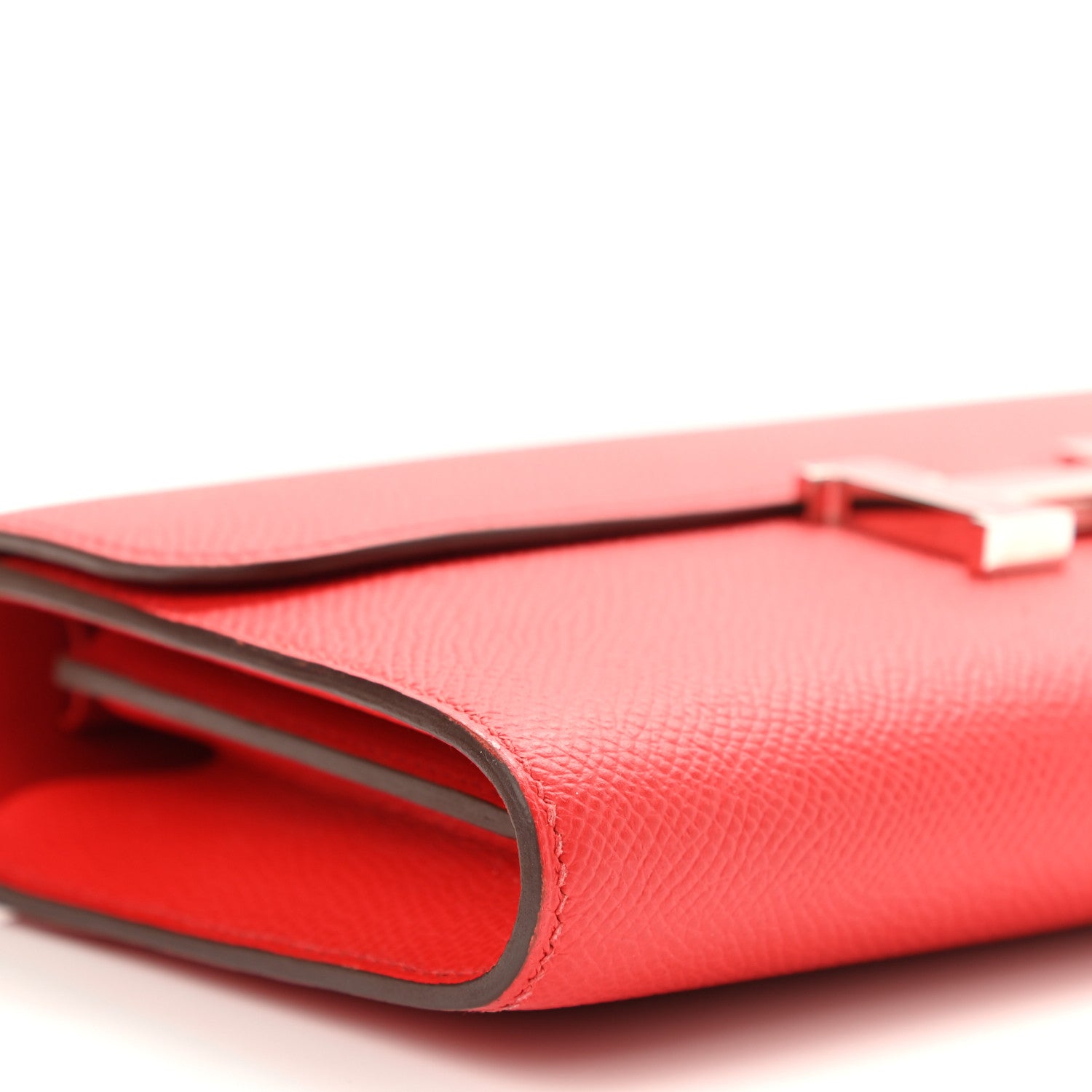 Hermes Epsom Enamel Constance Wallet To Go Rouge De Coeur Rubis 9 of 11