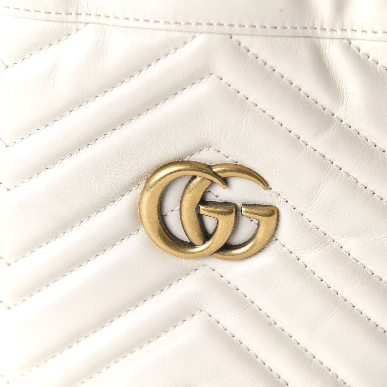 Gucci Calfskin Matelasse Mini GG Marmont 2.0 Bucket Bag White 9 of 9