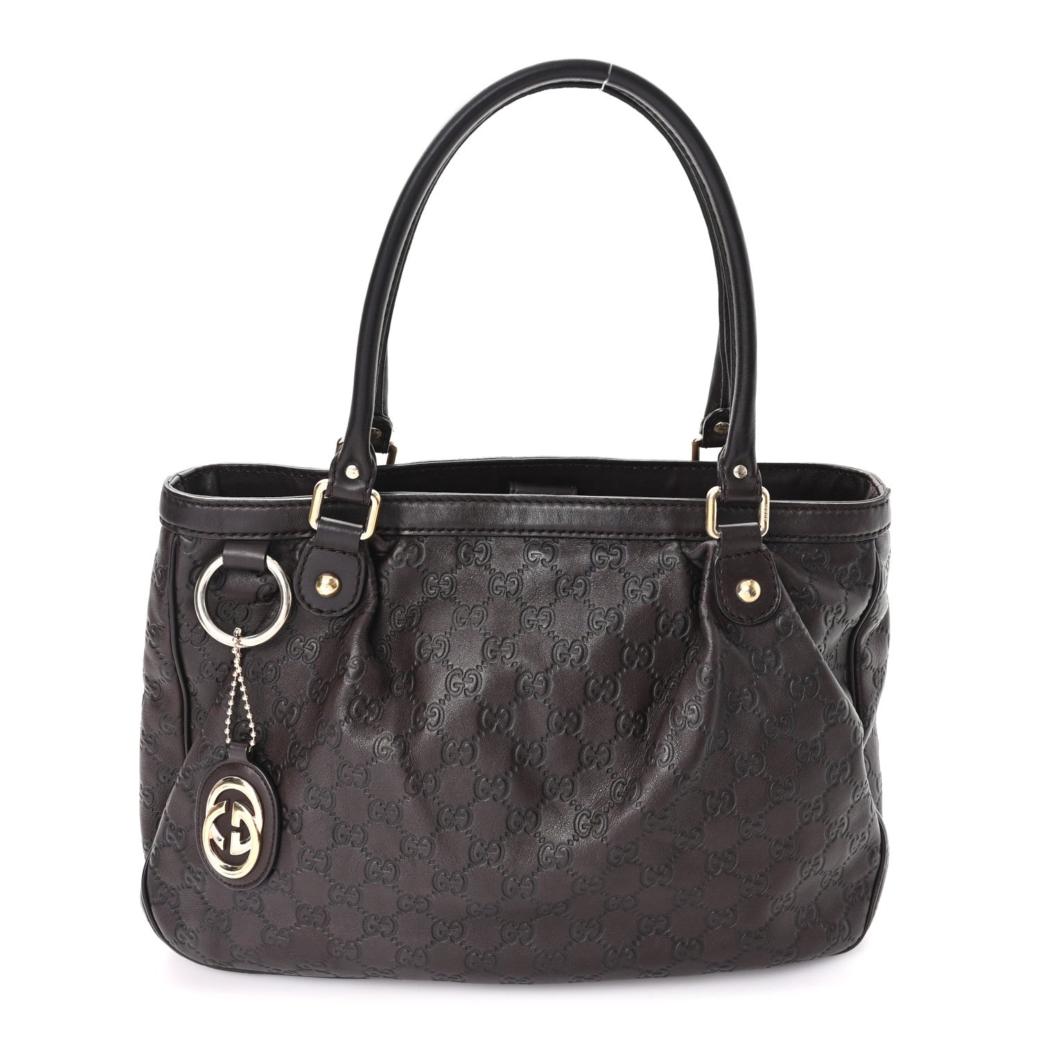 Gucci Guccissima Medium Sukey Top Handle Tote Chocolate 1 of 10
