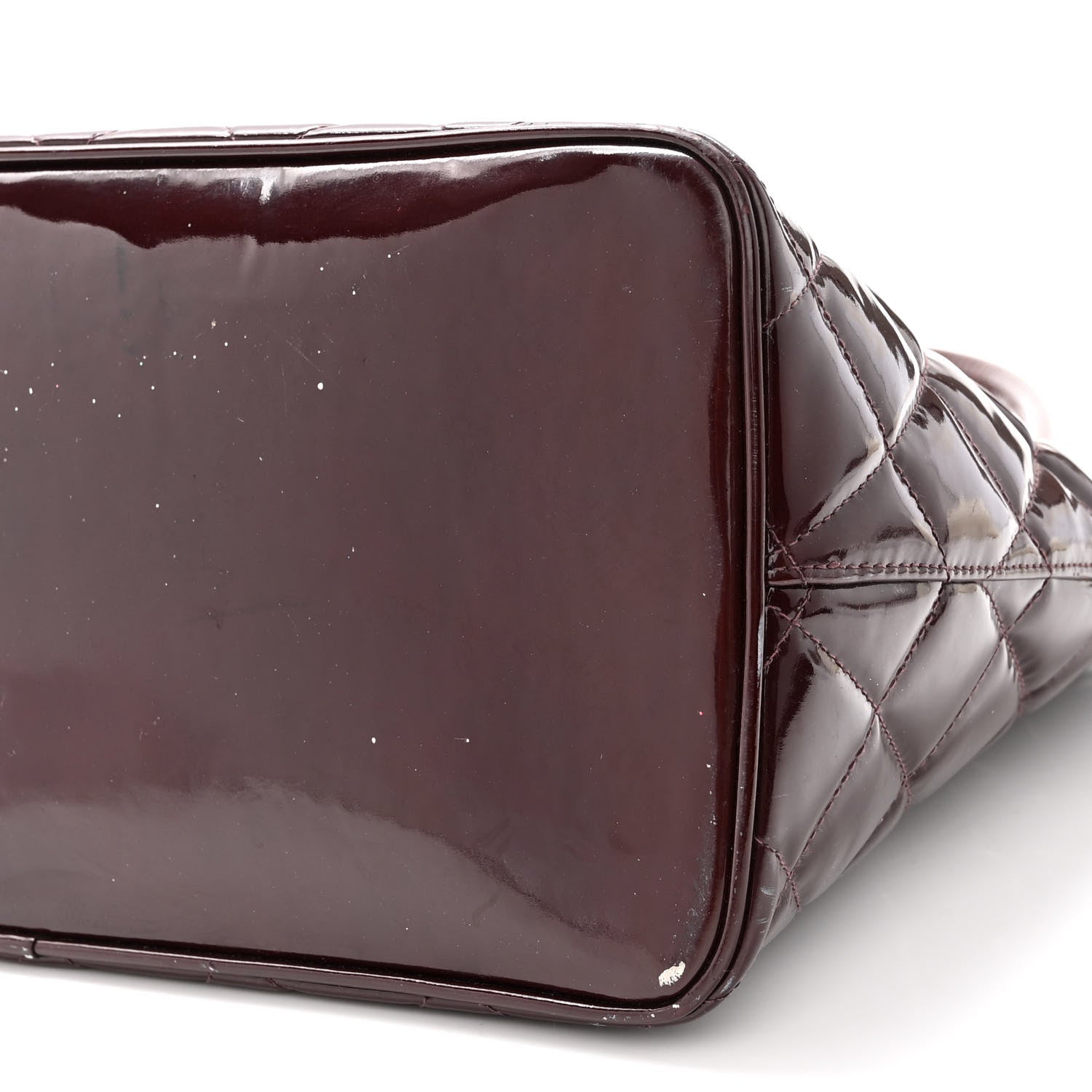 Chanel Patent Quilted Medallion Tote Burgundy 11 of 16