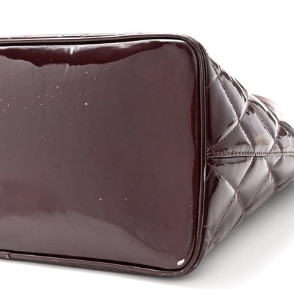 Chanel Patent Quilted Medallion Tote Burgundy 11 of 16
