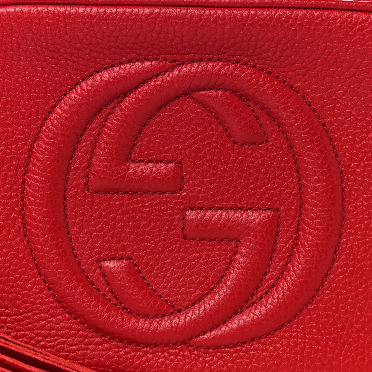Pebbled Calfskin Small Soho Disco Bag Tabasco Red