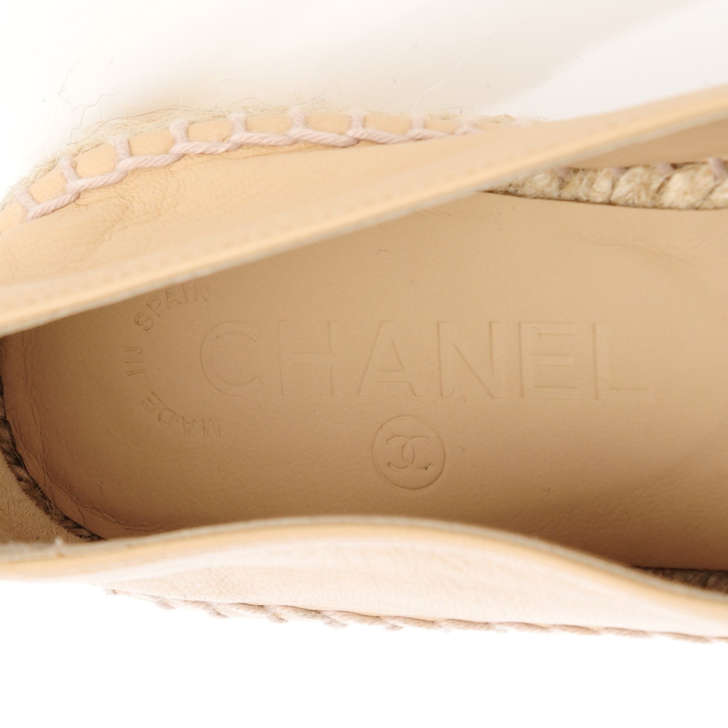 Lambskin CC Espadrilles 37 Beige Black
