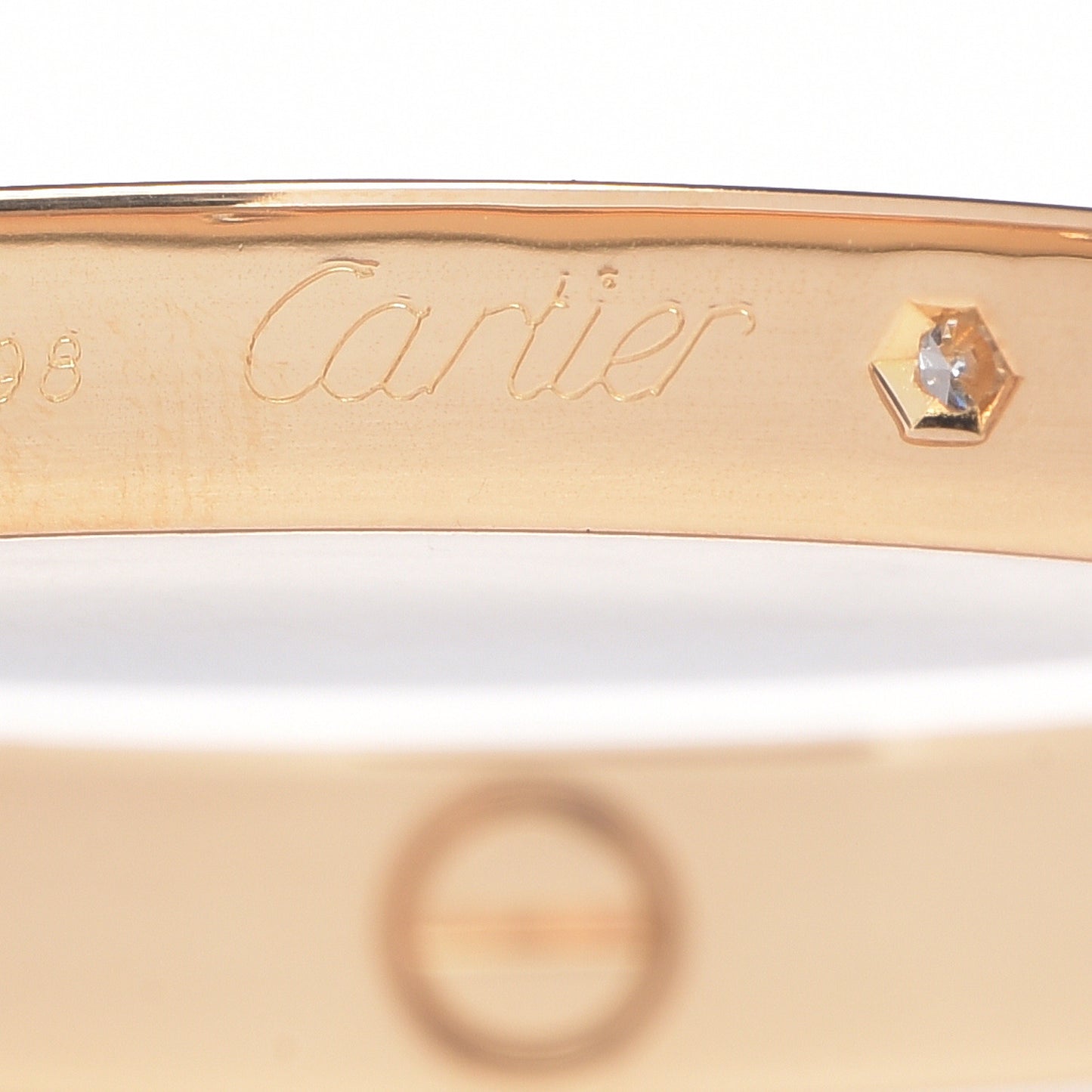 18K Yellow Gold 6 Diamond LOVE Bracelet 16