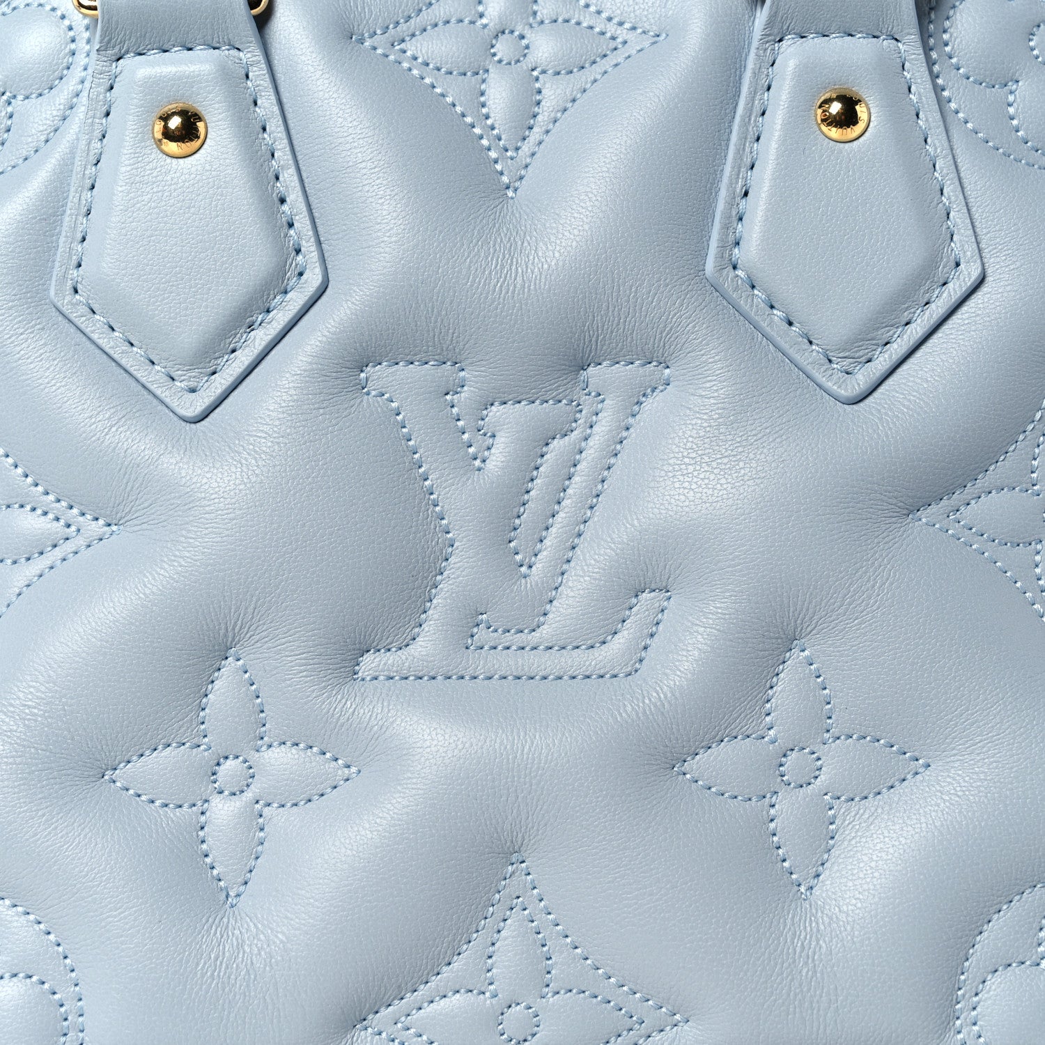 Louis Vuitton Calfskin Bubblegram Alma BB Ice Blue 7 of 11