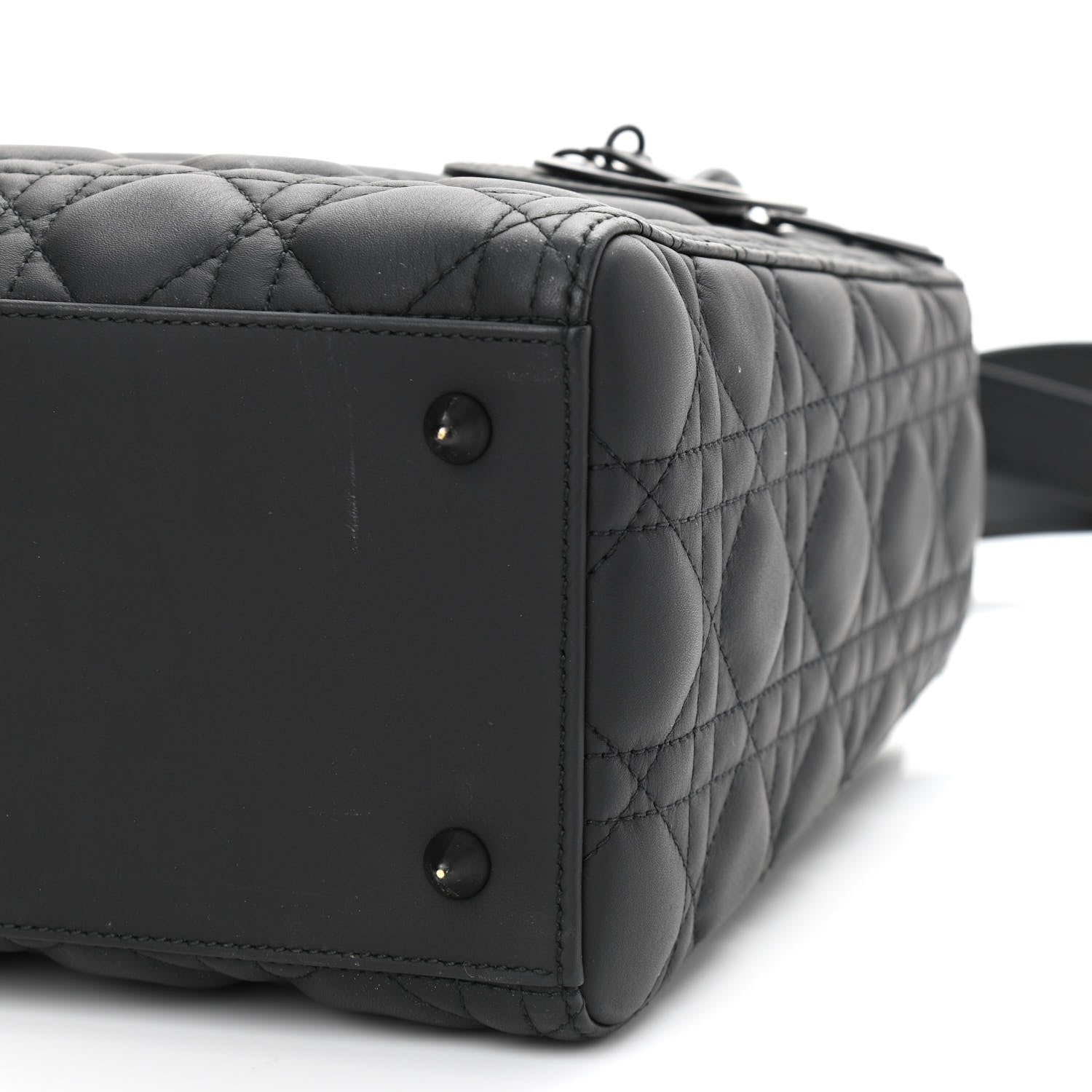 Christian Dior Ultra Matte Calfskin Cannage Medium Lady Dior Black 10 of 12