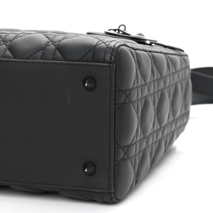 Christian Dior Ultra Matte Calfskin Cannage Medium Lady Dior Black 10 of 12