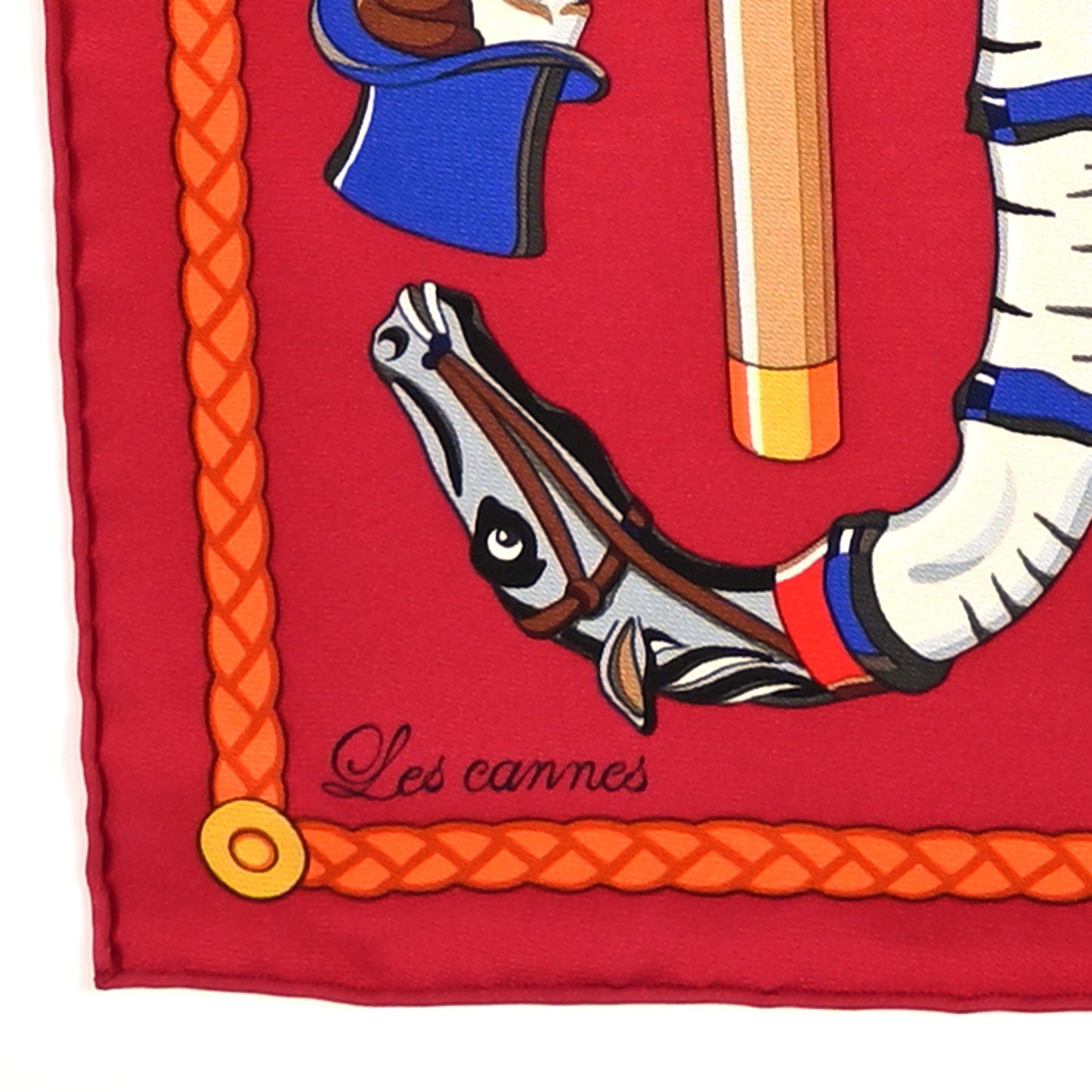Silk Les Cannes Scarf 90 Scarf Rouge H Grege Bleu
