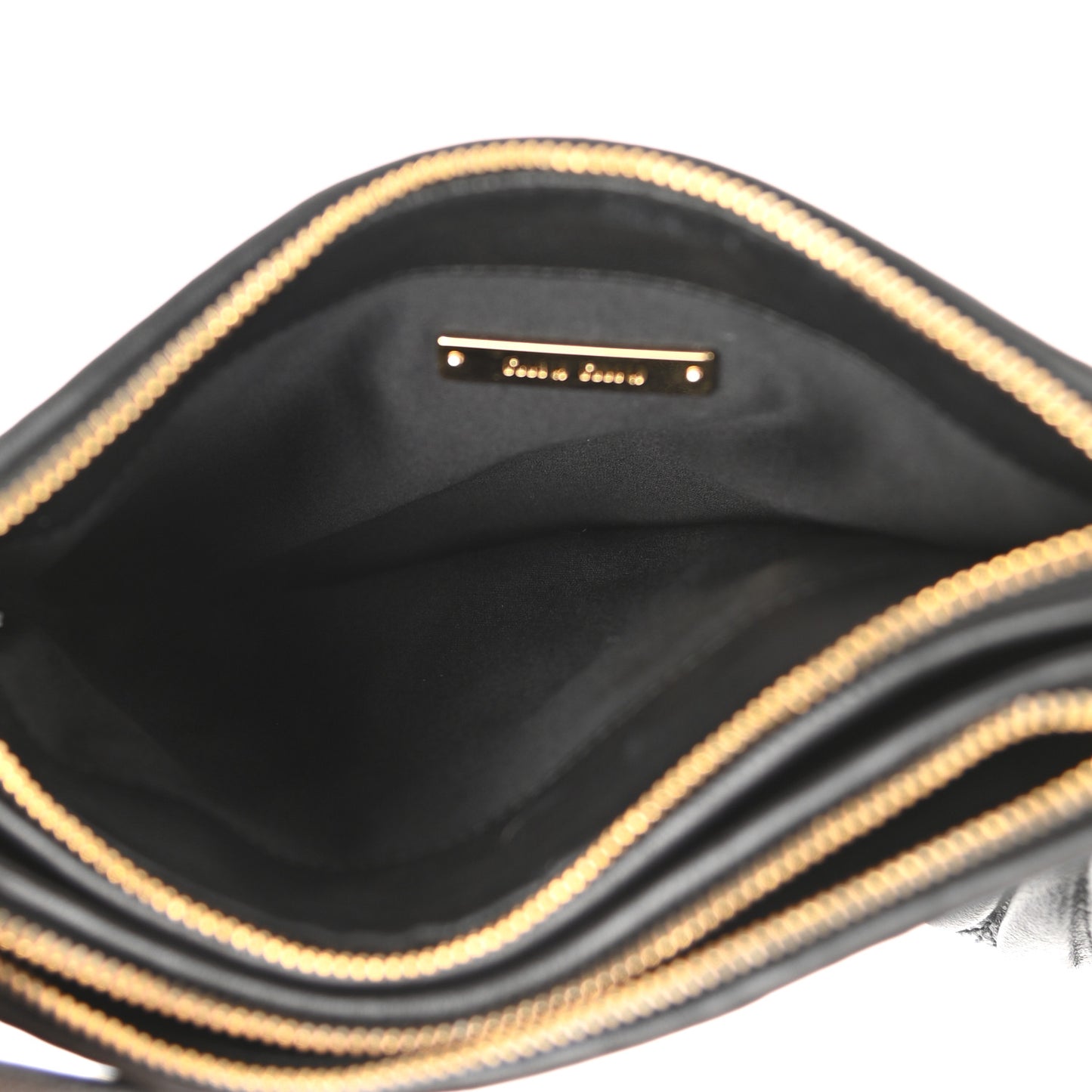 Nappa Matelasse Double Zip Crossbody Black