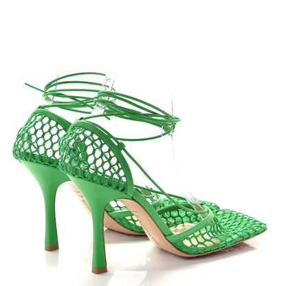 Bottega Veneta Mesh Nappa Stretch Ankle Tie 90mm Sandals 40.5 Grass 4 of 8