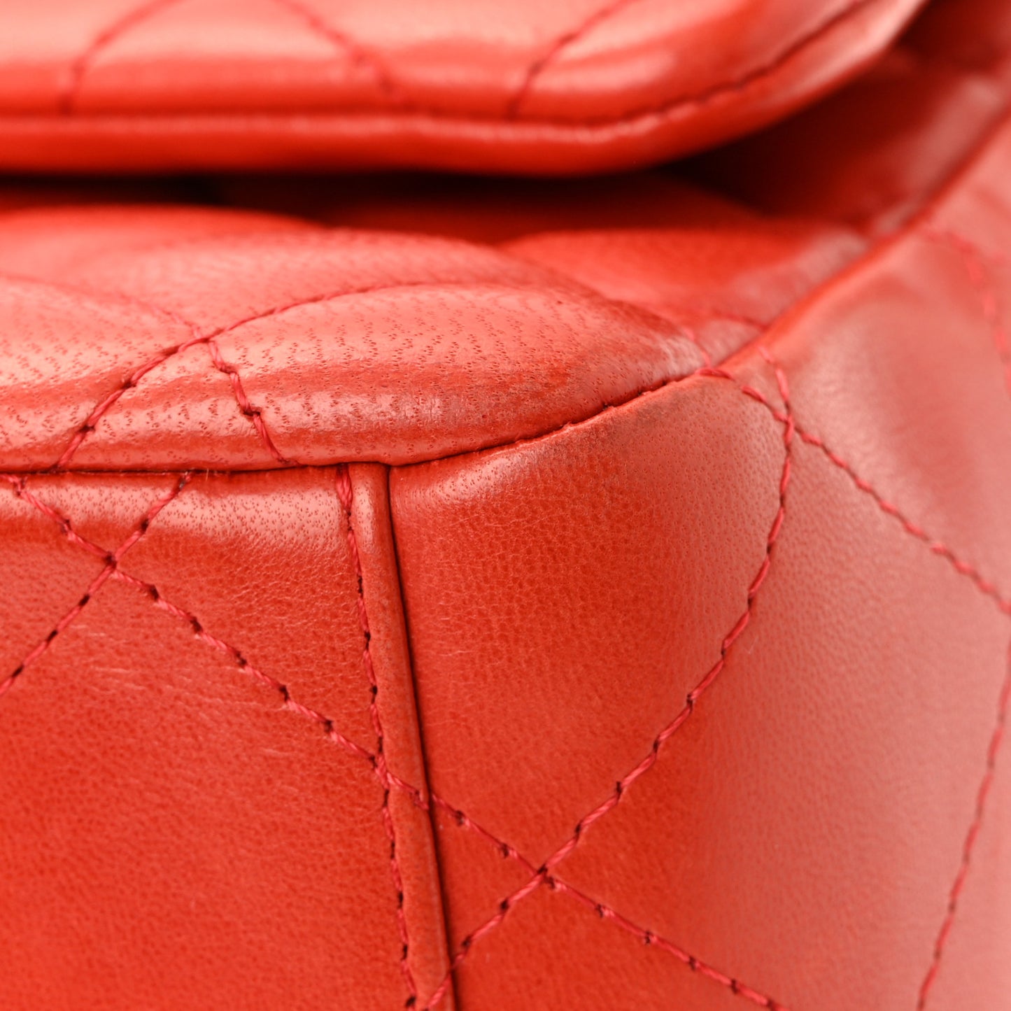 Lambskin Quilted Maxi Double Flap Red