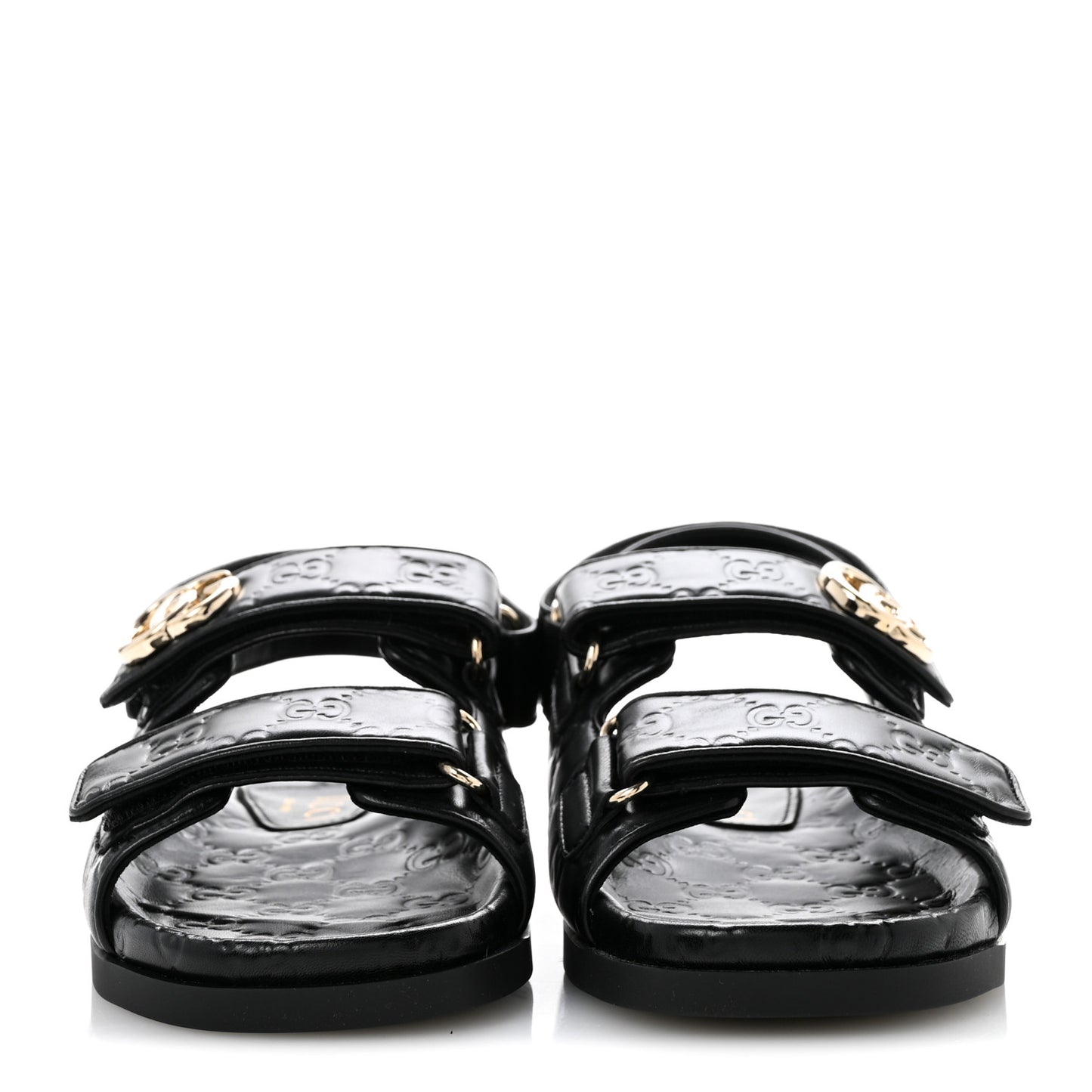 Guccissima GG Embossed Womens Sandals 36.5 Black