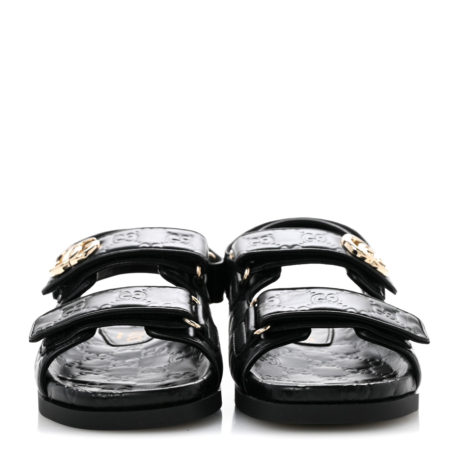Gucci Guccissima GG Embossed Womens Sandals 36.5 Black 3 of 10