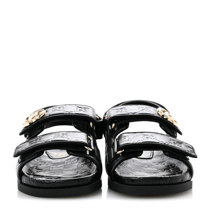 Gucci Guccissima GG Embossed Womens Sandals 36.5 Black 3 of 10