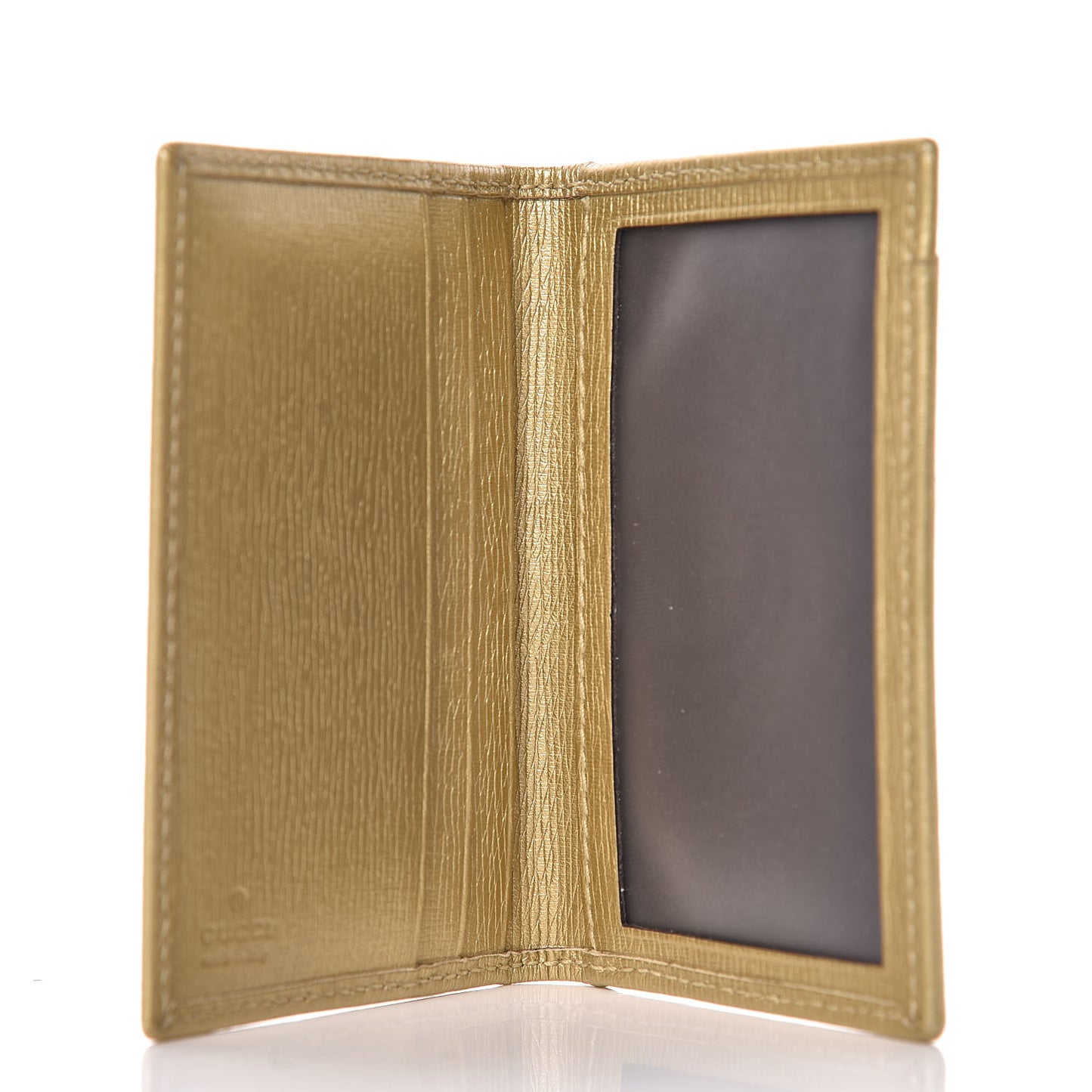 Textured Calfskin Betty Card Case Gold