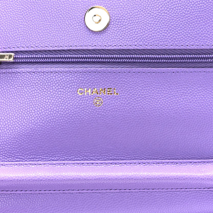 Chanel Caviar Quilted Wallet On Chain WOC Purple 6 of 12