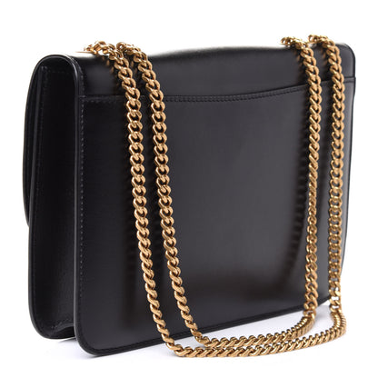Saint Laurent Box Calfskin Tuc Chain Shoulder Bag Black 3 of 6
