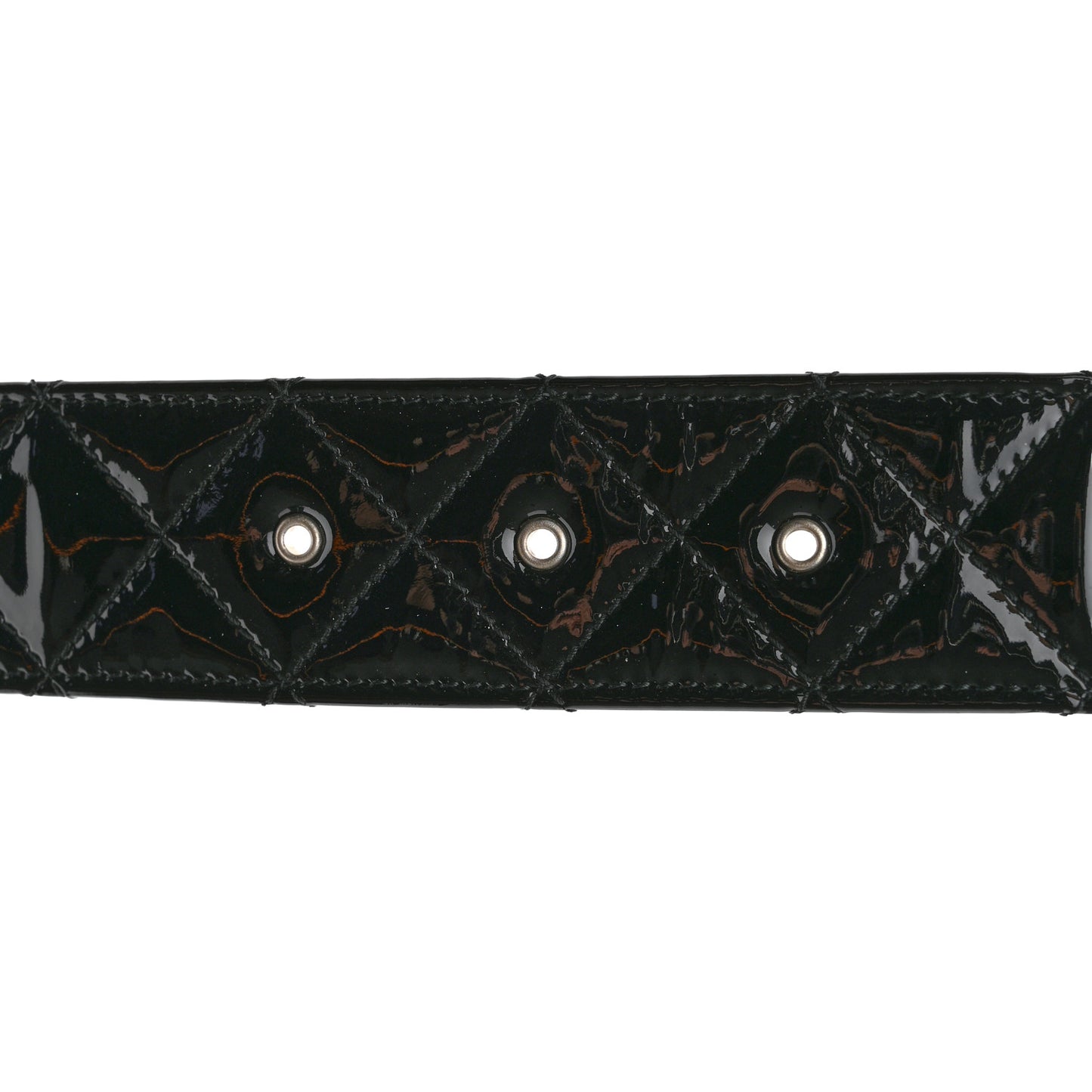 Patent Calfskin Quilted CC Belt 85 34 Black