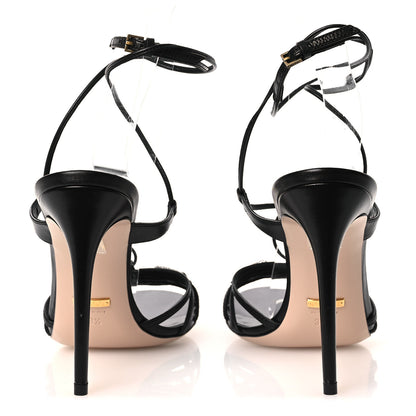 Gucci Malaga Kid Crystal Strappy Horsebit Sandals 39.5 Black 5 of 10