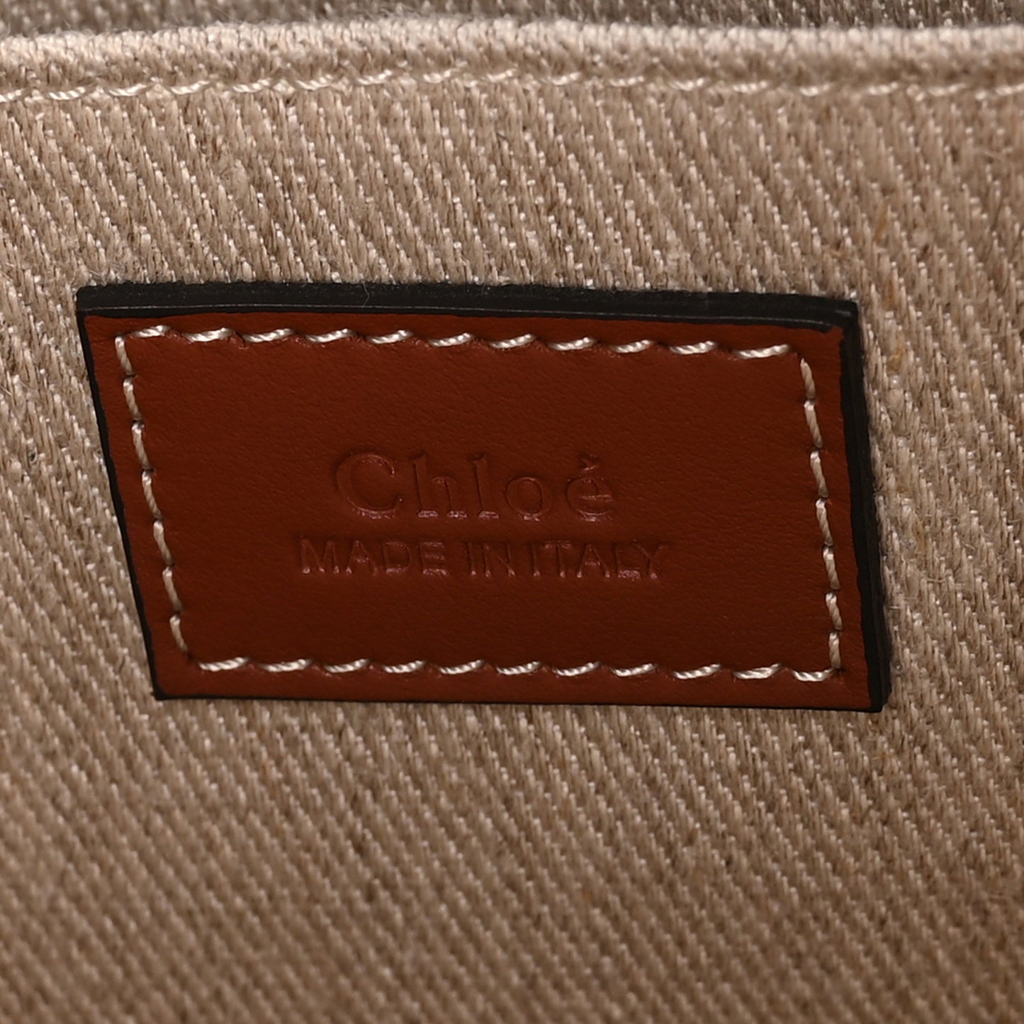 Cotton Calfskin Medium Woody Ribbon Fringe Tote Sepia Brown
