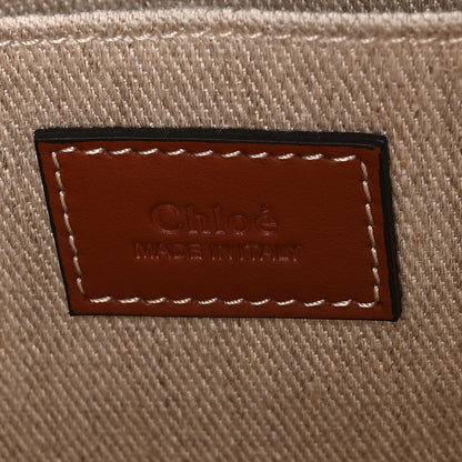 Chloe Cotton Calfskin Medium Woody Ribbon Fringe Tote Sepia Brown 6 of 10