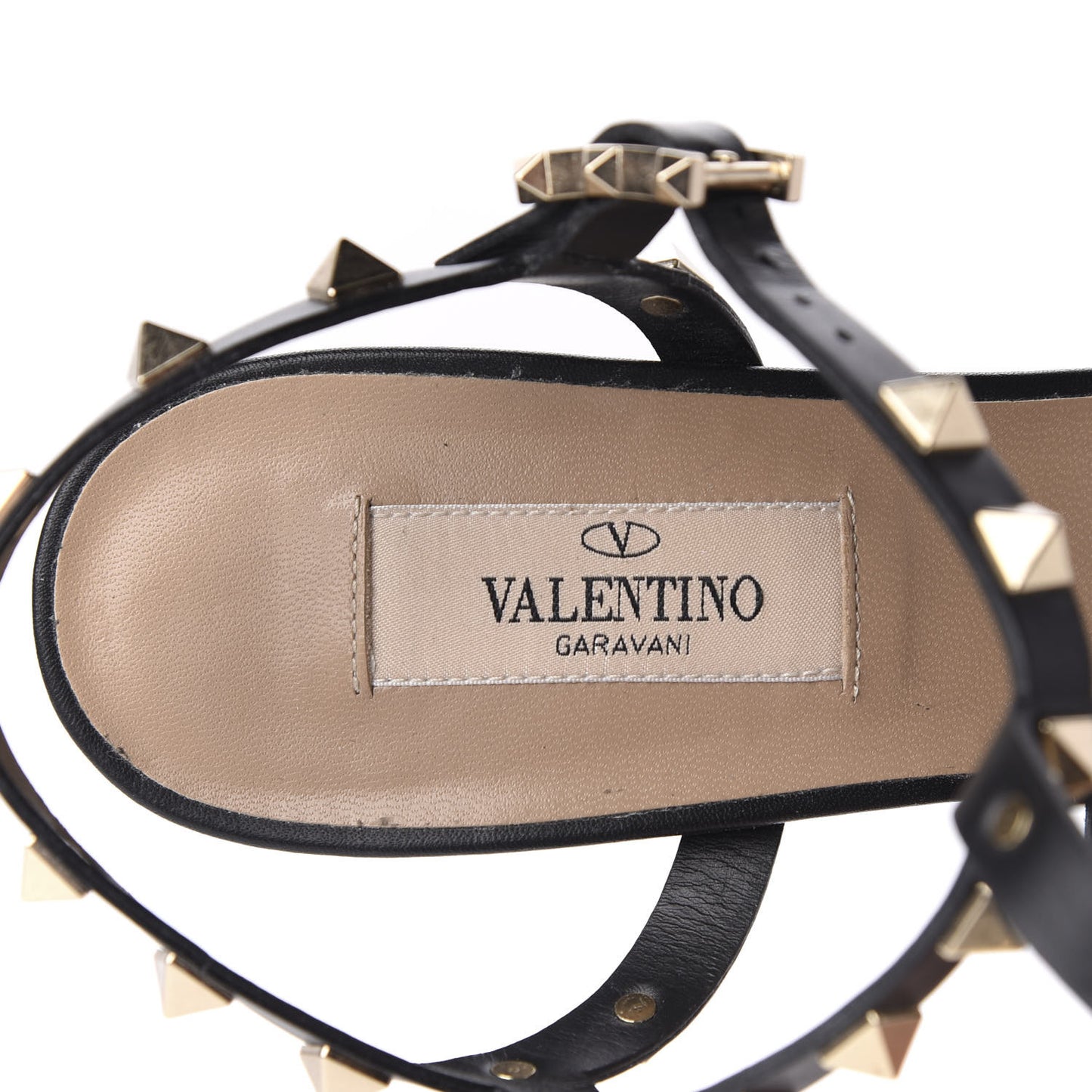 Calfskin Rockstud 60mm City Sandals 38.5 Black