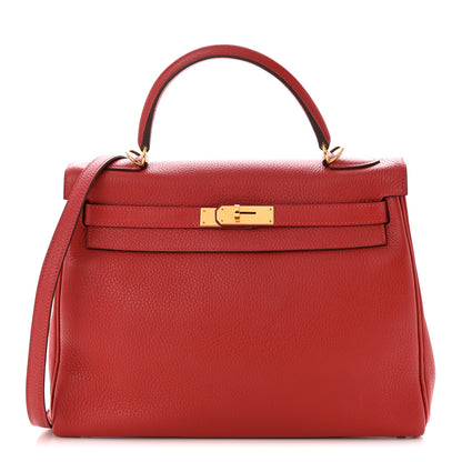 Hermes Taurillon Clemence Kelly Retourne 32 Rouge Casaque 1 of 12