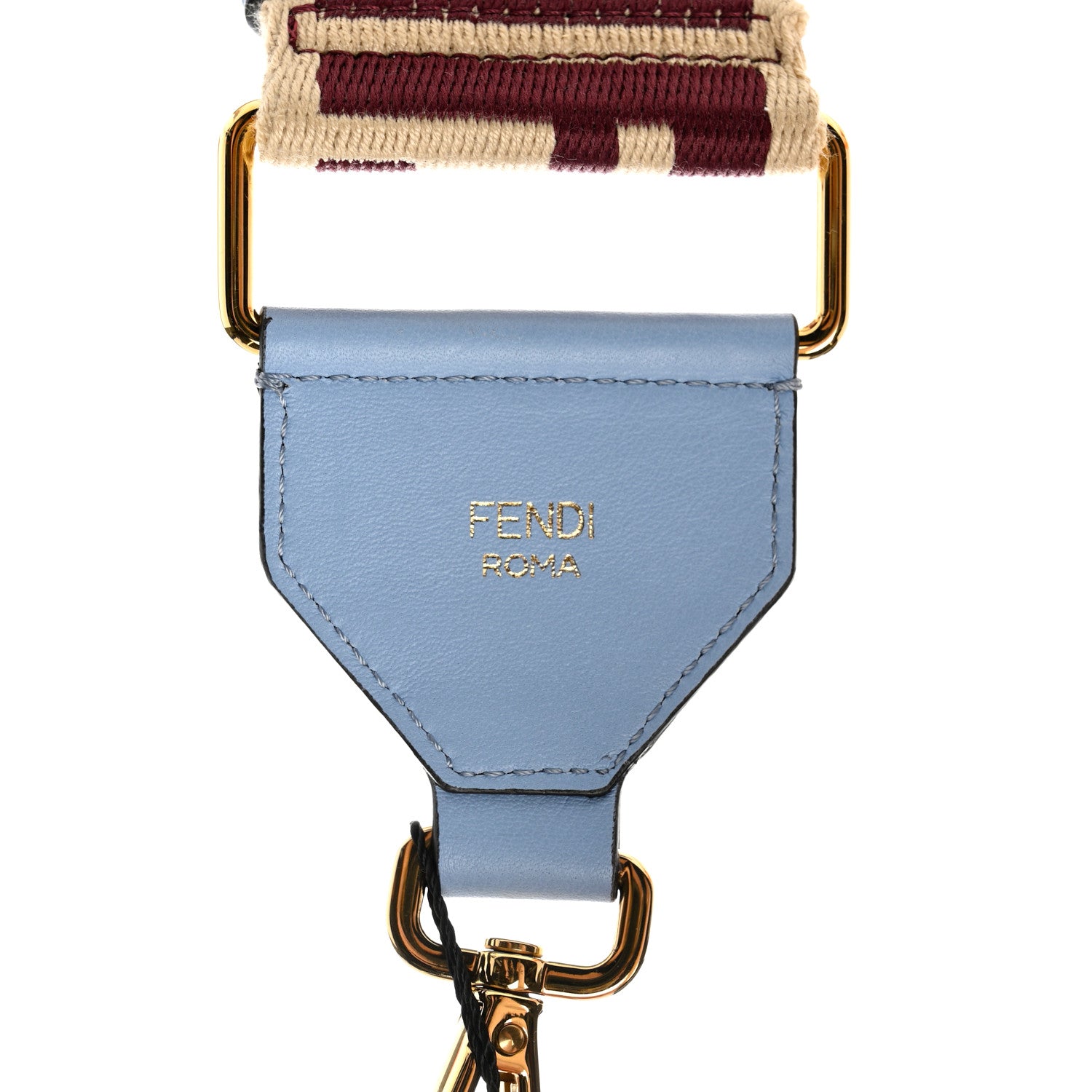 Fendi Ribbon Vitello King FF 1974 Adjustable Strap You Blue 3 of 5