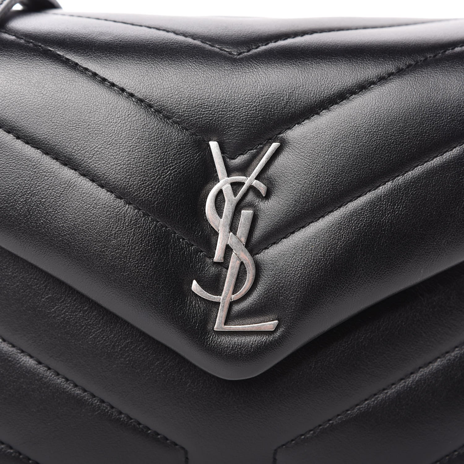Saint Laurent Calfskin Y Quilted Monogram Toy Loulou Crossbody Bag Black 10 of 11