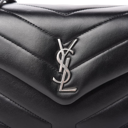 Saint Laurent Calfskin Y Quilted Monogram Toy Loulou Crossbody Bag Black 10 of 11