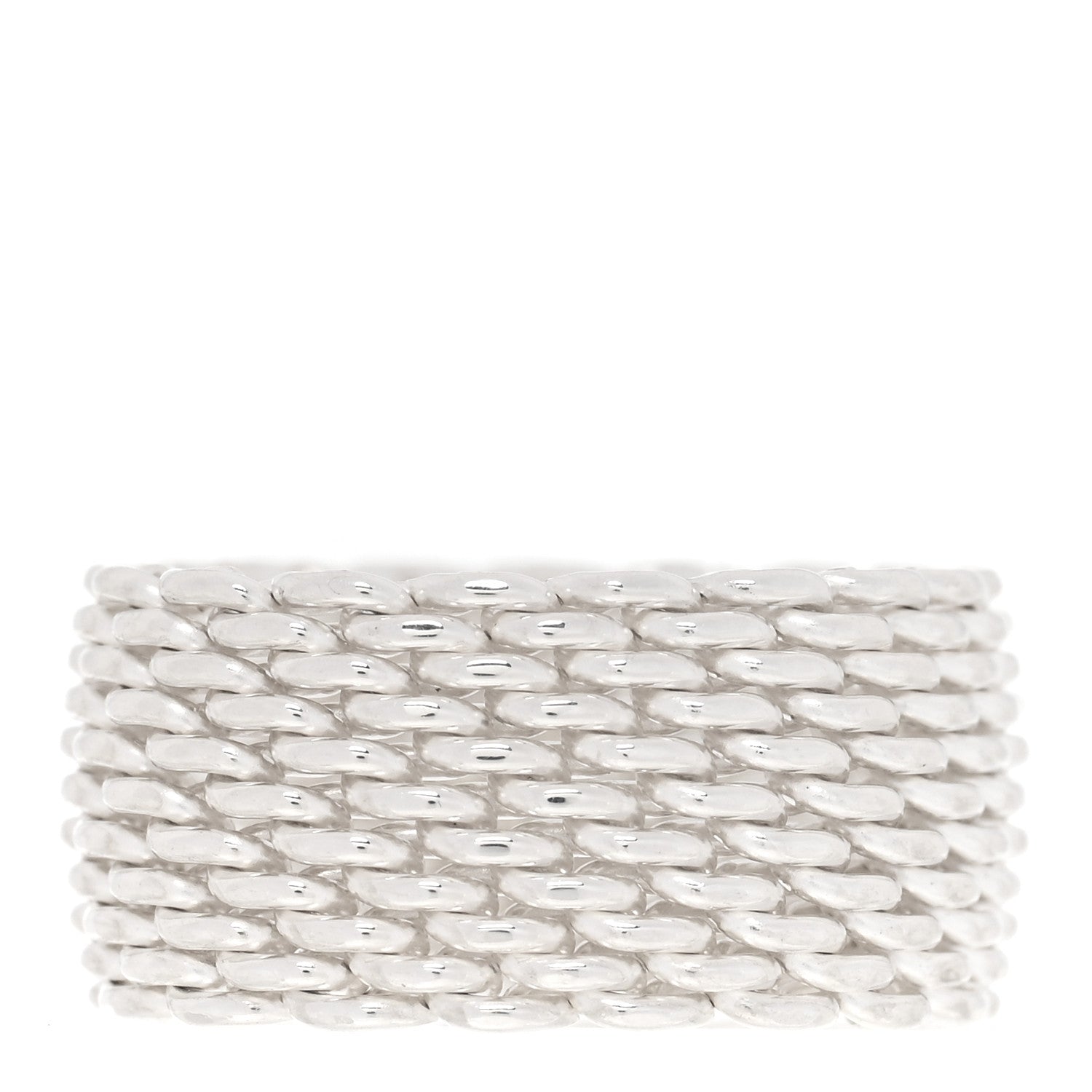 Tiffany Sterling Silver Somerset Mesh Ring 51 5.75 1 of 4