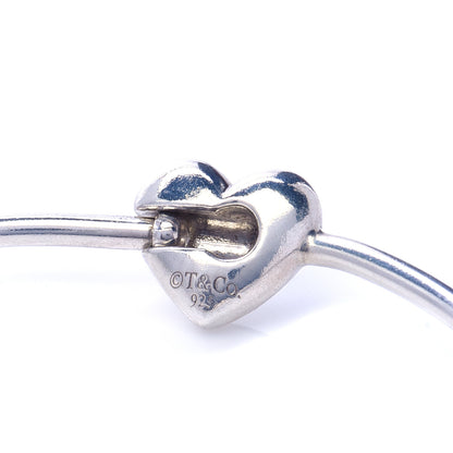 Tiffany Sterling Silver Puffy Heart Bangle Bracelet 4 of 6