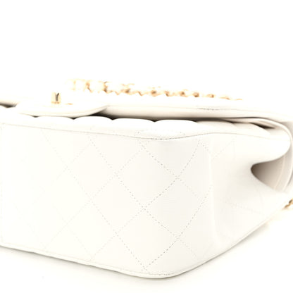 Chanel Caviar Quilted Jumbo Double Flap White 11 of 12