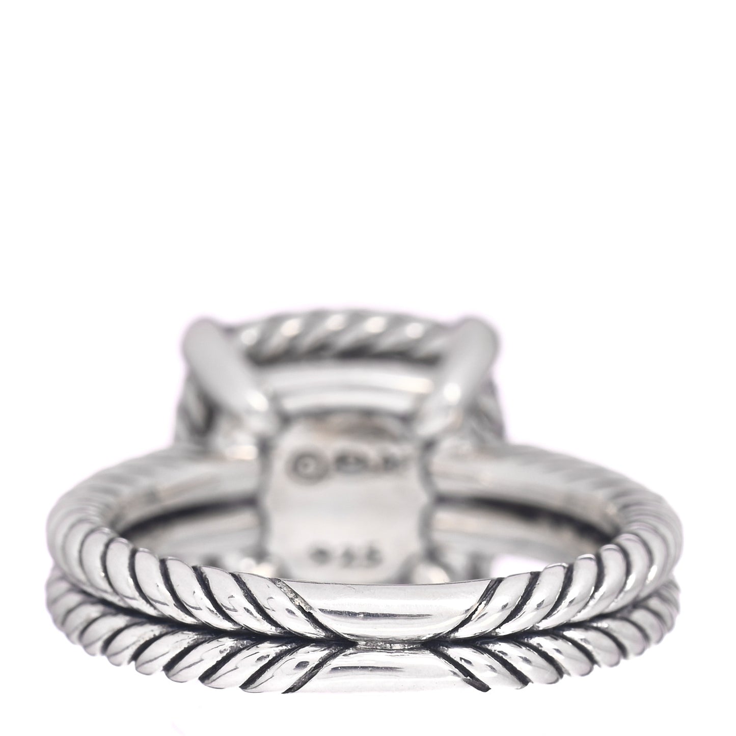 Sterling Silver Diamond Black Orchid 9mm Chatelaine Pave Bezel Ring 52 6