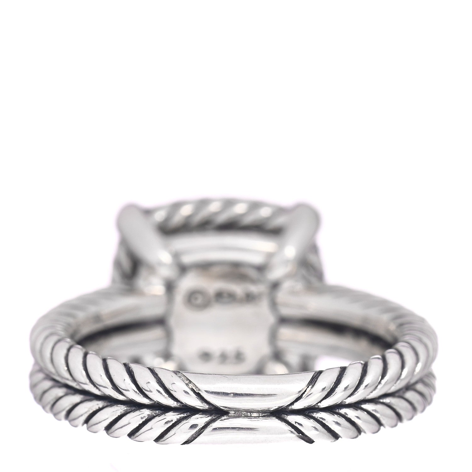 David Yurman Sterling Silver Diamond Black Orchid 9mm Chatelaine Pave Bezel Ring 52 6 4 of 5