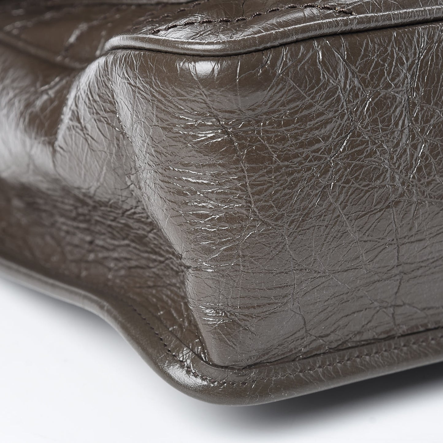 Crinkled Calfskin Matelasse Monogram Medium Niki Chain Satchel Faggio