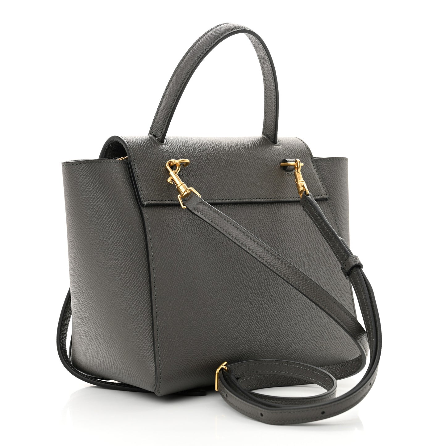 Grained Calfskin Nano Belt Bag Grey
