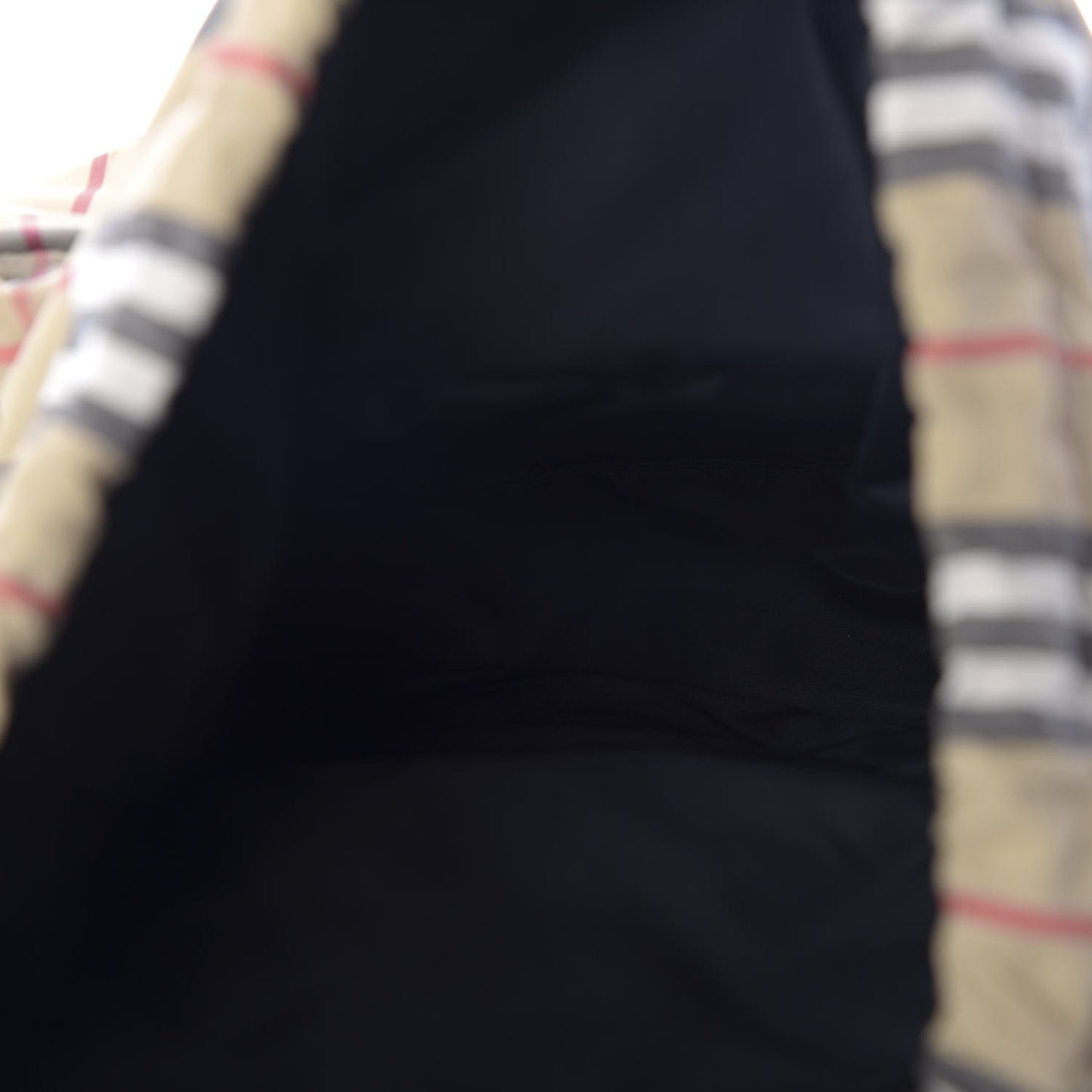 Nylon Icon Stripe Check Logo Print Backpack Natural