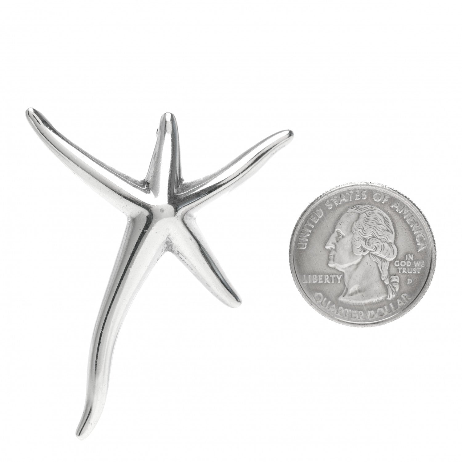 Tiffany Sterling Silver Extra Large Starfish Brooch Pin 2 of 4