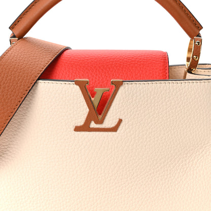 Louis Vuitton Taurillon Capucines BB Vanilla Light Beige Sienna Brown Tonic Orange 7 of 9