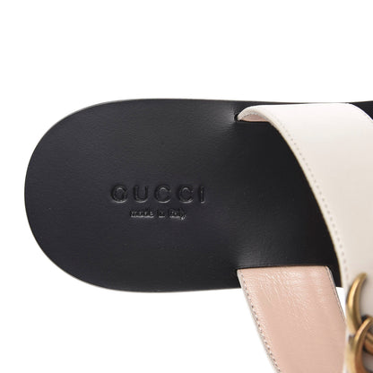 Gucci Calfskin GG Marmont Thong Sandals 37 Mystic White 8 of 10