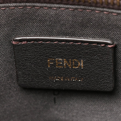 Fendi Vitello King Elaphe Python Print Logo Medium By The Way Boston Bag Miele Scuro Makeup 7 of 15