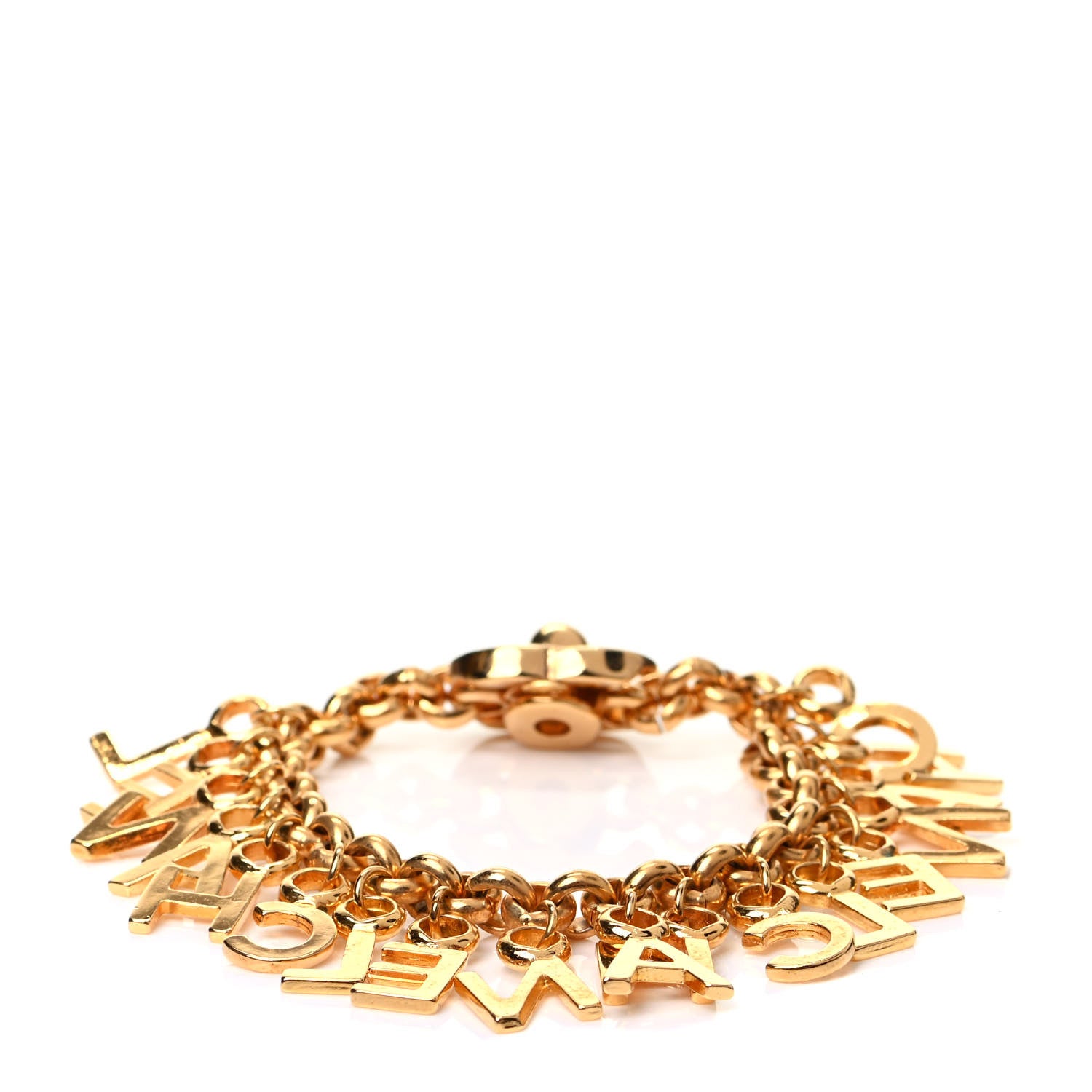 Chanel Metal Logo Charm Bracelet Gold 1 of 4