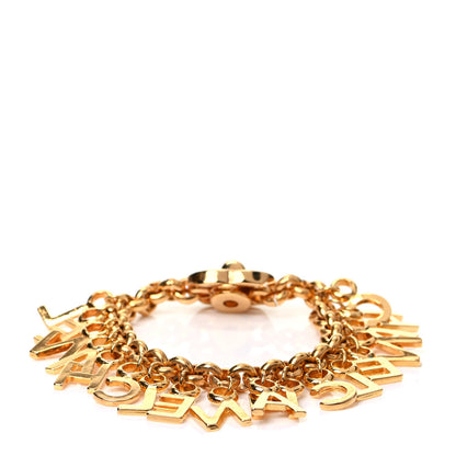 Chanel Metal Logo Charm Bracelet Gold 1 of 4