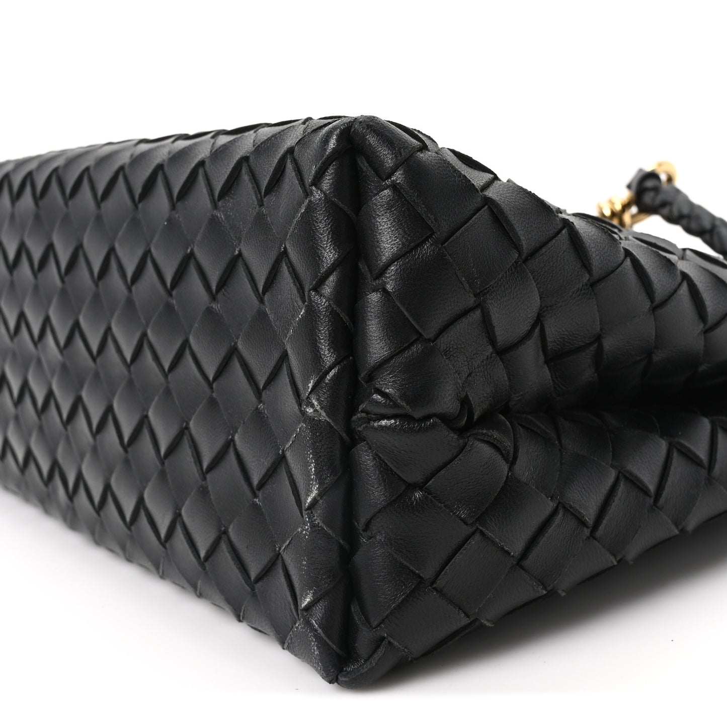 Nappa Intrecciato Medium Andiamo Shoulder Bag Black