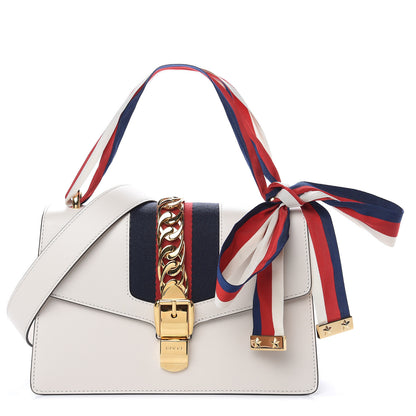 Gucci Calfskin Small Sylvie Shoulder Bag Off White 1 of 10