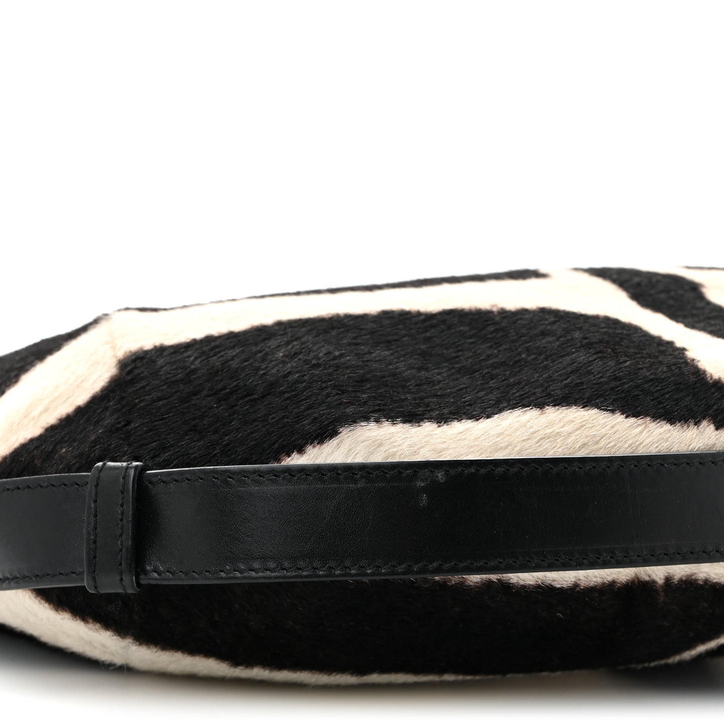 Pony Hair Zebra Horn Mombasa Hobo Black White