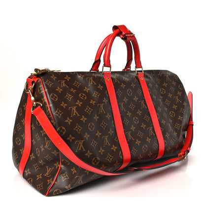 Louis Vuitton Calfskin Monogram Keepall Bandouliere 50 Coquelicot 2 of 8