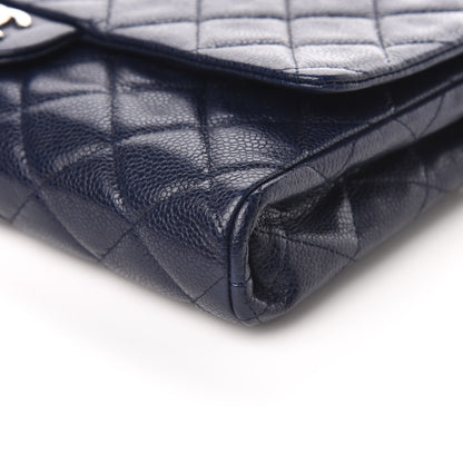 Chanel Caviar Quilted Clutch With Chain Flap Blue 10 of 11